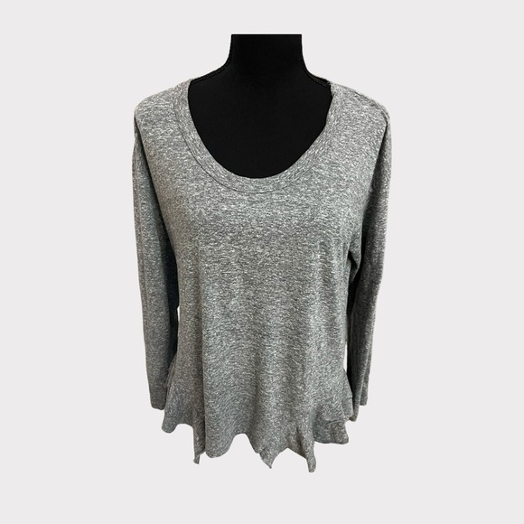 Current/Elliott Tier long sleeve top heather gray jersey 0 (XS) - Picture 1 of 7